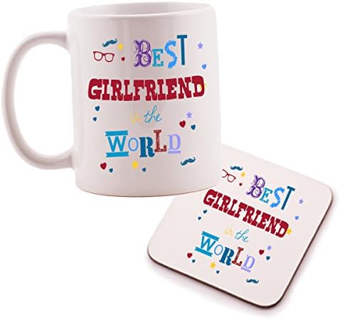 Best Girlfriend Mug And Coaster Gift Set - Great present idea for any Girlfriend - Christmas or Birthday.