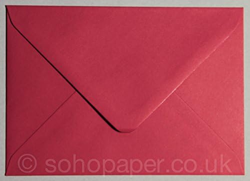 Soho Paper Product Envelopes C6-114 x 162mm, Pack of 100's Lots of Colours (Poppy Red)