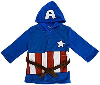 HPrice Avengers Hero 'Captain America' &amp; 'Iron Man' Dressing Gown 100% Polyester 2-9 Years Clothing (4-5 Years, Captain America)