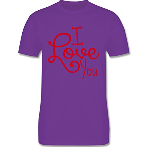 Statement Shirts - I Love You - Herren Premium T-Shirt Lila