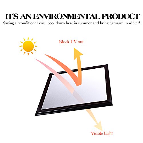 Rabbitgoo Privatsphaere Fensterfolie Mattiert Film Leimfrei Anti UV Fenstersticker Waermeregelung Fensteraufkleber Selbstklebend fuer Privatsphaere Buero Konferenzraum Badezimmer, Schlafzimmer, Wohnzimmer (90 x 200CM) - 6