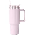 Ziofy 40oz Tumbler with Straw and Lid 1200 ml Insulated Tumbler with Straw Stainless Steel Coffee Cup Travel Mug, Water Bottle Vacuum Insulated Water Bottle for Hot and Cold Drink (Light Purple)