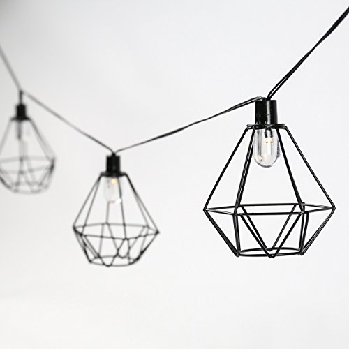 solarbetriebene Außen Design Metall Lichterkette, schwarz, mit LEDs in warmweiß, 2,7m, von Festive Lights - 5