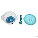 WEKA Baby Kids Spoon And Bowl Set Two-handed Feeding Sucker Plastic Tableware Dishes Blue