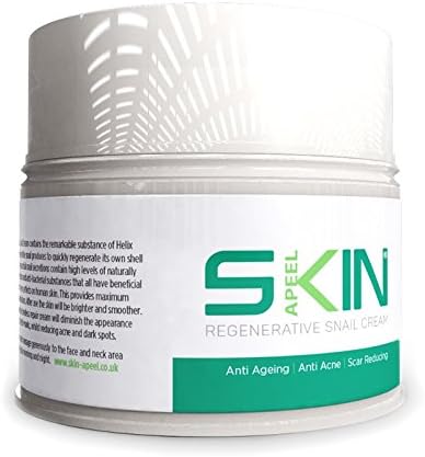 Skinapeel Clinical Skincare London Regenerative Anti Ageing, Scar Reducing, Acne Treatment Snail Cream for Day &amp; Night- Made in the UK- 50g