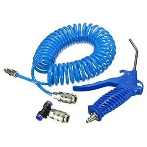 SHASALES Air Blow Spray Gun and Recoil Hose 5M (196.85Inch) with Dust Clean Nozzle Coil Spring Compressor