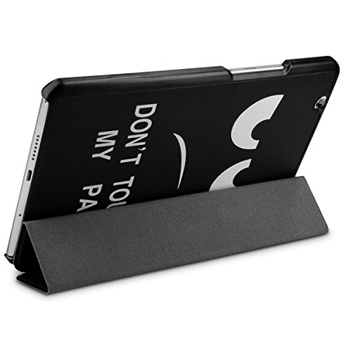 kwmobile Hülle für Huawei MediaPad M3 8.4 – Smart Cover Case Tablet Schutzhülle Kunstleder – Ultra Slim Tabletcase Don’t touch my Pad Design Weiß Schwarz - 3