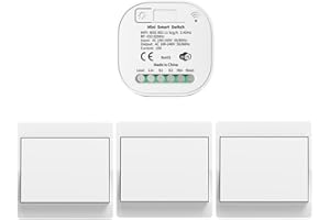 Cerhot 230V Interruptor inteligente WiFi Tuya, juego de interruptores de luz inalámbricos, interruptor cinético, interruptor de control remoto, interruptor inalámbrico para luz del hogar（EU 1Gang 3V1）