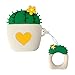 Produktbild Happysdh Anti-Fall-Set Love Cactus Apple AirPod Hülle Weiches Silikon Bluetooth Headset Aufbewahrung Anti-Fall-Set für Apple AirPods Charge Box (Gelb)