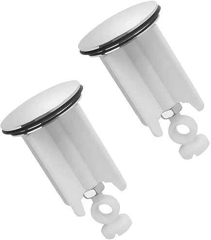 2 pezzi Tappo universale per lavandino, tappo per vasca da bagno per lavello da cucina, adatto per fori di scarico da 34-40 mm, bianco | Leroy Merlin