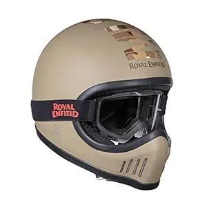 Royal Enfield Enduro MLG Camo Fiber Glass Helmet (Matt Desert Storm, Medium, RRGHEM000163)