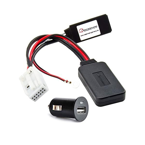 Watermark WM-BT07 Bluetooth Adapter für VW Golf Polo Passat Touran, Audi A3 A4 A6, SEAT Leon Altea, Skoda Fabia Octavia ab 2004 MP3 Musik-Streaming Bluetooth-Nachrüstung Kfz USB-Adapter