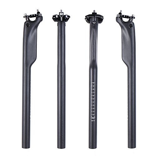 LRG 3K - Tija para sillín de Bicicleta de Carretera, de Carbono, 350/400 mm, para Bicicleta, MTB Pro, tamaño 27.2
