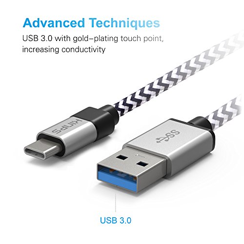 2M Cavo USB Type C, KinpsÂ® USB 3.1 Tipo C a USB 3.0 Tipo A cavo in nylon intrecciato cavo di trasferimento per il Galaxy S8 Note8 Huawei P9/ Nexus 5X / 6P, OnePlus 2 / 3, Nintendo Switch, ChromeBook Pixel e altri modelli di Tablet, Smartphone
