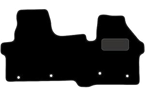 PRIME CAR MAT .CO.UK Carpet Floor Mats Fits for Ford Transit Custom (2024+) [Manual] 4 Clips - Custom Van Accessory Tailored fit - Granulated Backing and Edged With Black Nylon Binding - 1 Floor Mat Only