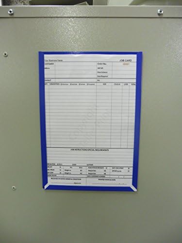 Pack 5 A4 Portrait Job Card / Document Pockets / Holders (Blue)