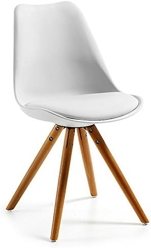 indhouse – Nordic Dining Chair, Wood Legs and Seat Polypropylene – White