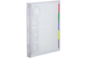Segregator do notatników Kokuyo B5, 26 pierścieni, otwieranie przełącznika, pojemność 100 arkuszy, wyprodukowany w Japonii (Przezroczysty P333NT)