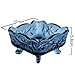 Produktbild XOYOYO Japanische Kreationen Vintage Blau Glas Obstschale Beine in kleinen quadratischen Schalen Home Aschenbecher Crystal getrocknetes Obst, alten Blau