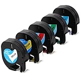 Color: Negro sobre Blanco / Azul / Rojo / Amarillo / Verde Plástico. Tamaño: 12 mm / 0.47 "(Ancho) x 4 m / 13 '(Largo)
