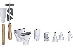 Steinel Hot Air Accessory Set in Case, 12-Piece, Pluggable Nozzles, Paint Scraper, for Renovating and Repairing