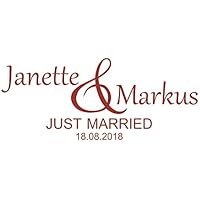 Autoaufkleber Just Married mit Namen & Datum