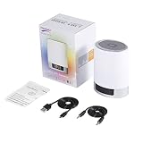 LUCKYKS drahtlos Bluetooth Lautsprecher Lampe Tragbare Nachttischlampe Wake-Up Light Touch Control Lampe Nachtlicht mit mehrfarbigem und dimmbarem Lichter (weiß) - 7
