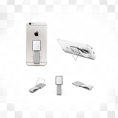 ProtectPax Smartphone Fingerhalter mit Halter Griff Handyhalter Handy Halterung Einhandbedienung fÃ¼r iPhone Samsung Sony LG Huawei uvm. Silber/Metall