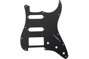 Musiclily 11 trous HSS Pickguard pour Guitare électrique style moderne, Fender (US/Mexique Made) Stratocaster Standard, 1 pli noir muet