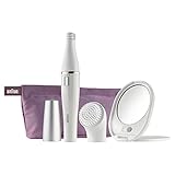 Braun Face 830 Facial Epilator and Facial Cleansing Brush Including Mirror and Beauty Pouch
