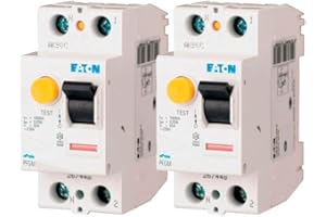 EATON 264280 PFGM-40/2/003 - INTERRUPTEUR DIFFERENTIEL - Blanc - MANETTE NOIRE - 2 POLES / 40 A / 30 MA - TYPE AC - Raccordement à vis - 2 interrupteurs