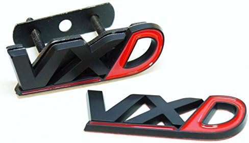 BADGE SET BLACK &amp; RED REAR TAILGATE FRONT GRILL NON CHROME