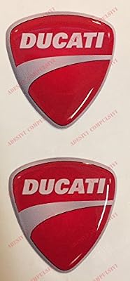 Adesivi Compulsivi Emblème Logo Decal Ducati, couple Stickers, Résine Effet 3d. Pour réservoir ou casque