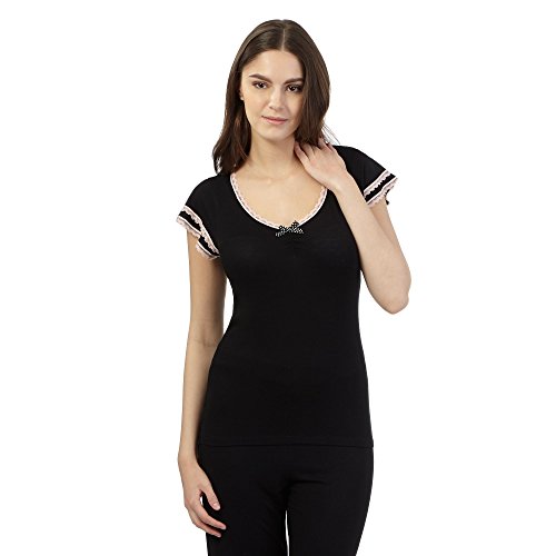 Lounge & Sleep Womens Black Lace Pyjama Top 16