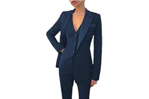 Leader of the Beauty, Abito elegante da donna, composto da 3 pezzi (giacca, gilet, pantaloni), adatto per ufficio, lavoro, affari, ballo della scuola, feste