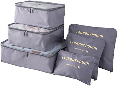 Herbests Case Kleidertaschen 6 Kleidertaschen Cosmetics Storage Bag Wash Bag Travel Cabin and Lake Bags Travel Bag Shoes Cosmetics Bag Books Candy Toy Travel Bag - grey