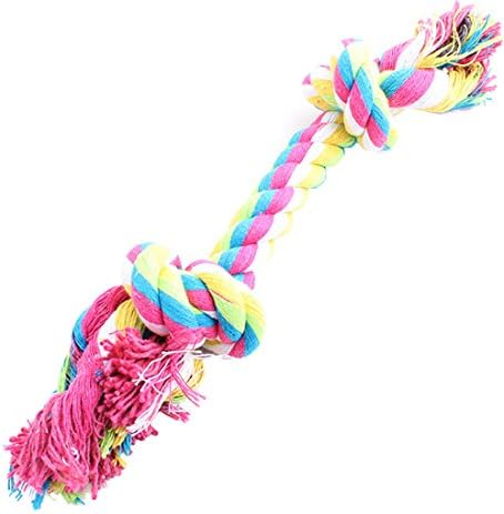 Cotton Knot Rope Dog Toy For Tug Game Promote The Development Of Pet Teeth And Gums Brushing Rope Toys.(2-knot,31cm)