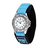 Neihou Kinder und Jugendliche Uhr Analog Quarz mit Nylon Fast Wrap Armband Blau WB06903