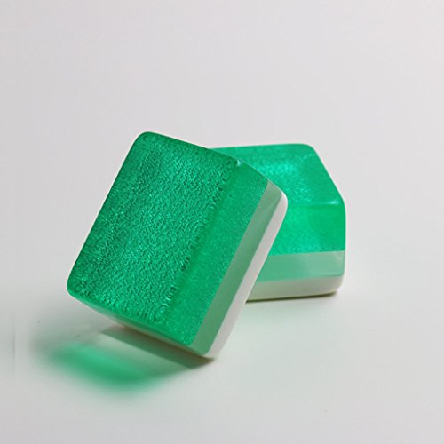 LI JING SHOP - Home Acrylic Two colors crystal Gold wire Mahjong, 4.0CM large Hand rubbing Mahjong card size: 4.0 * 3.1 * 2.1CM ( Color : Green , Size : 4.0*3.1*2.1CM )