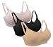 iLoveSIA 3Pack Women's Maternity Nursing Bra Beige+Black+Pink L Fit 34CD 36BC 38AB