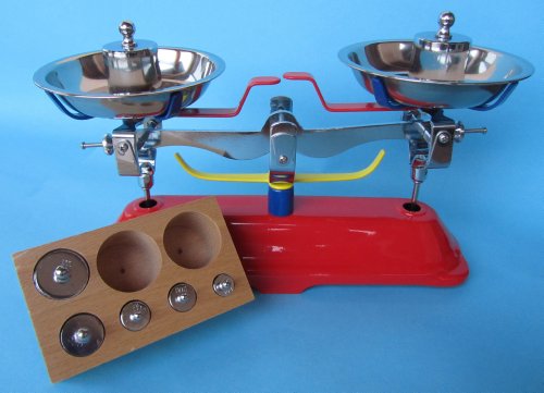 Preisvergleich Produktbild Kaufladen Metallwaage mit 7 Gewichten "Top Qualität"