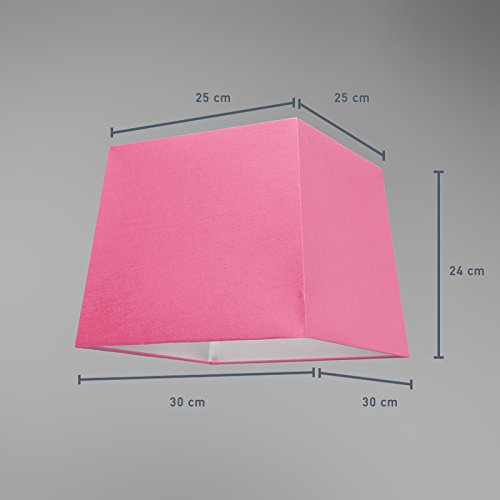 QAZQA Klassisch / Antik / Landhaus / Vintage / Rustikal / Modern / Polyester Lampenschirm 30cm quadratisch rosa , Quadratisch konisch Schirm Pendelleuchte - 4