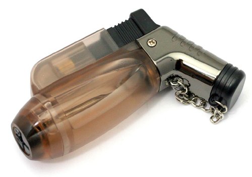 Shisha Torch Feuerzeug Double Jet „Pelican“ Bunsenbrenner Style ideal für Zigaretten, Zigarren, Shisha usw! Transparent Braun - 2