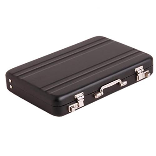 Lalang mini aluminum Safe valigia valigetta porta biglietti da visita box case M Black