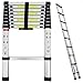 Produktbild Robuste Teleskopleiter, 2,6 m, 9 Stufen, ausziehbar, leicht, tragbar, für Loft Home Office Builder
