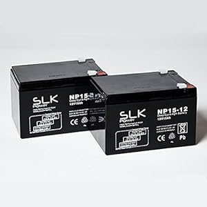 Pair of Mobility Scooter Batteries - 12v x 10ah, 12ah, 15ah, 17ah, 22ah, 24ah, 33ah, 36ah, 40ah, 50ah, 55ah, 75ah (15AH)