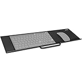 Incluye abrazaderas para los cables y almohadilla.Dimensiones de la plataforma: 60 x 18 cm. Esta superficie permite instalar cualquier teclado y ratón con el fin de trabajar de pie.