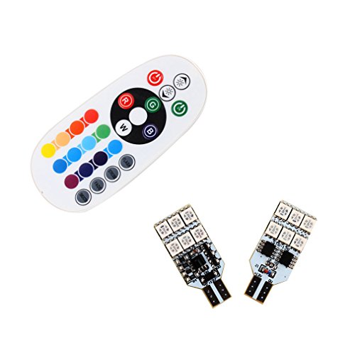 Price comparison product image S&D 2 X T15 LED Bulbs For Reading Light Door Lights - Easy Controlled With Remoter Colorful RGB