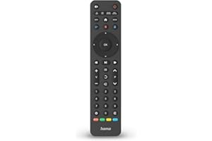 Hama Télécommande Universelle Infrarouge TV, jusqu'à 8 appareils, Fonction Apprentissage, Touche Streaming, Préprogrammée, Compatible LG/Samsung/Sony/Hitachi/TCL/Philips/Panasonic Smart TV, Noir