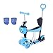Produktbild Yorbay Kleinkinder Kinder Scooter Roller 3-in-1 3 Räder Mini Kinderscooter Kinderroller Kinder Tretroller mit Abnehmbarem Sitz Leuchtrollen und Verstellbare Lenker für Jungen Mädchen ab 1 Jahre Blau